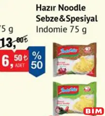 INDOMİE HAZIR NOODLE SEBZE & SPESİYAL 75 G